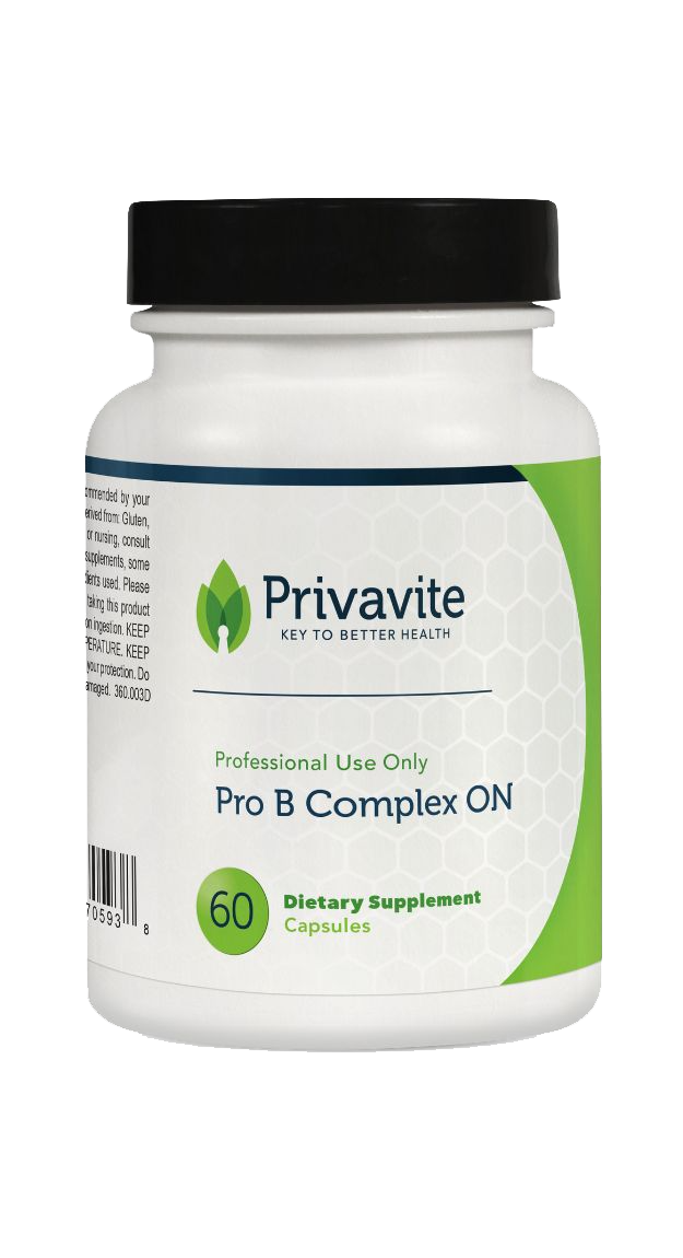 Privavite Pro B Complex ON dietary supplement bottle on a white background