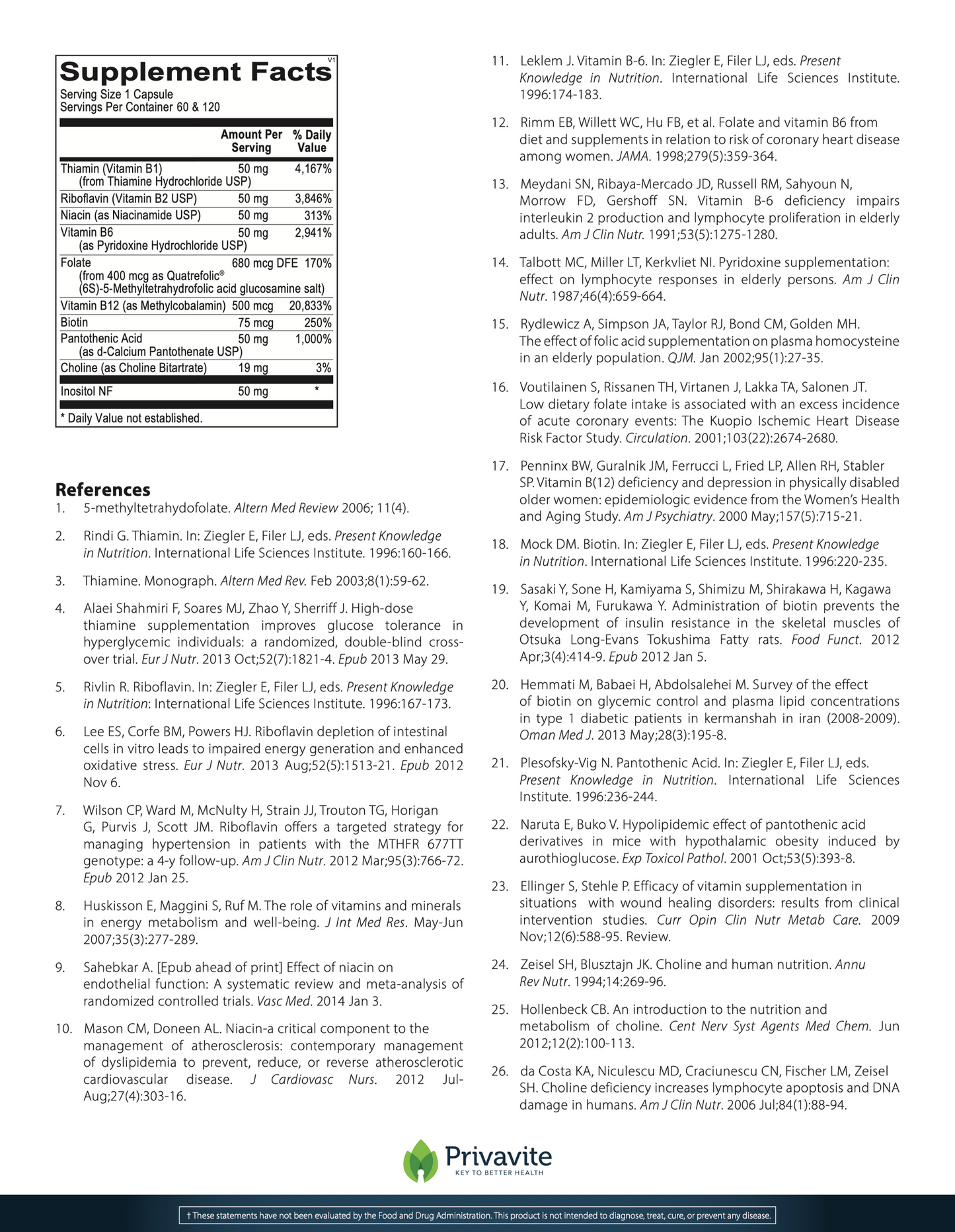 Supplement facts label with nutritional information on a white background